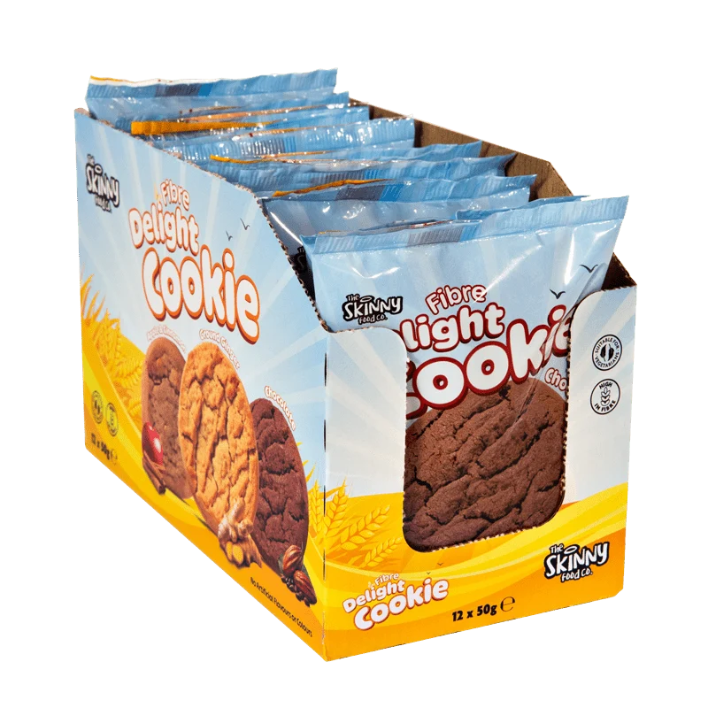 Skinny (HFSS-kompatibel) Chokolade Fiber Delight Cookie 12 x 50 g