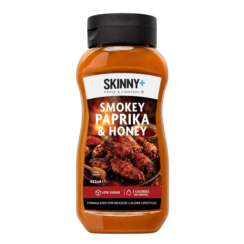 Skinny+ Røget paprika og honningsmag Sukkerfri Skinny Sauce - 452 ml