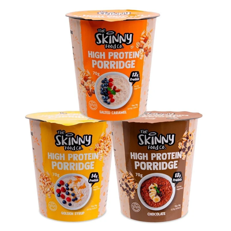 Skinny High Protein Single Grød Pots - 14g Protein (3 smagsvarianter at vælge imellem)