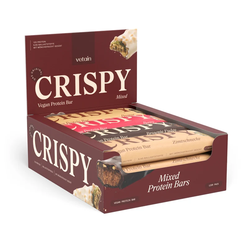 CRISPY veganer Proteinriegel - 12er Pack