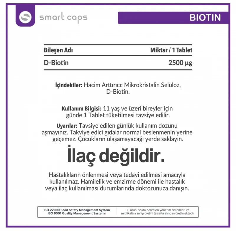 Smart Caps Biotine (60 Tabletten)