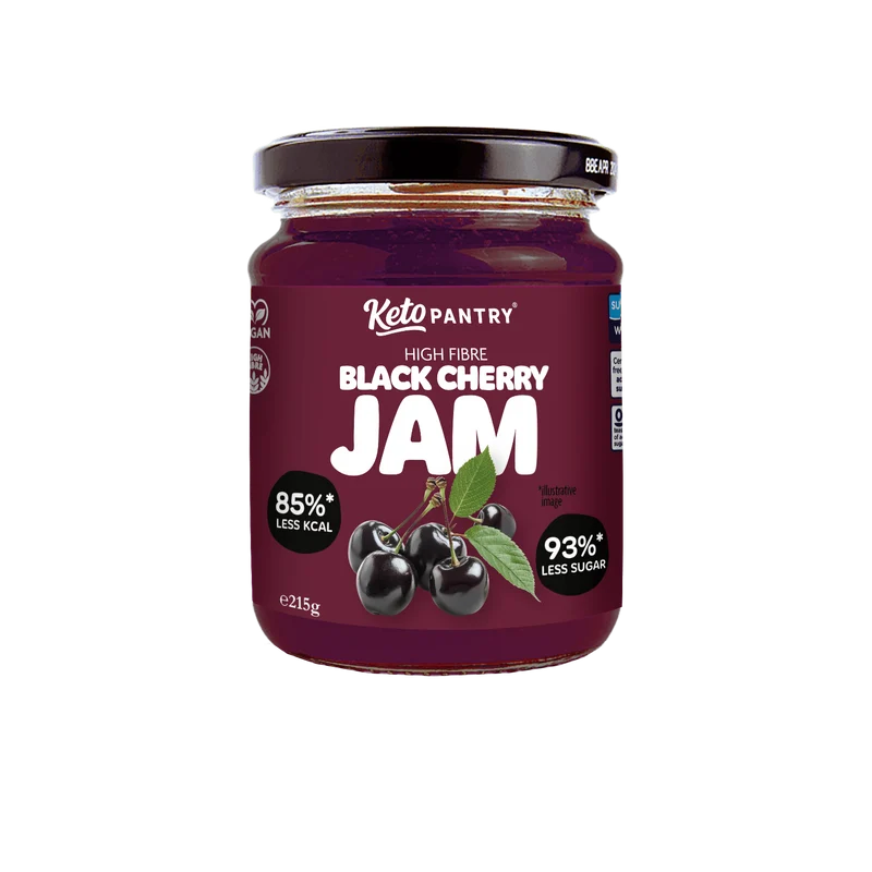 Keto Pantry Schwarzkirschmarmelade mit reduziertem Zuckergehalt – 215 g