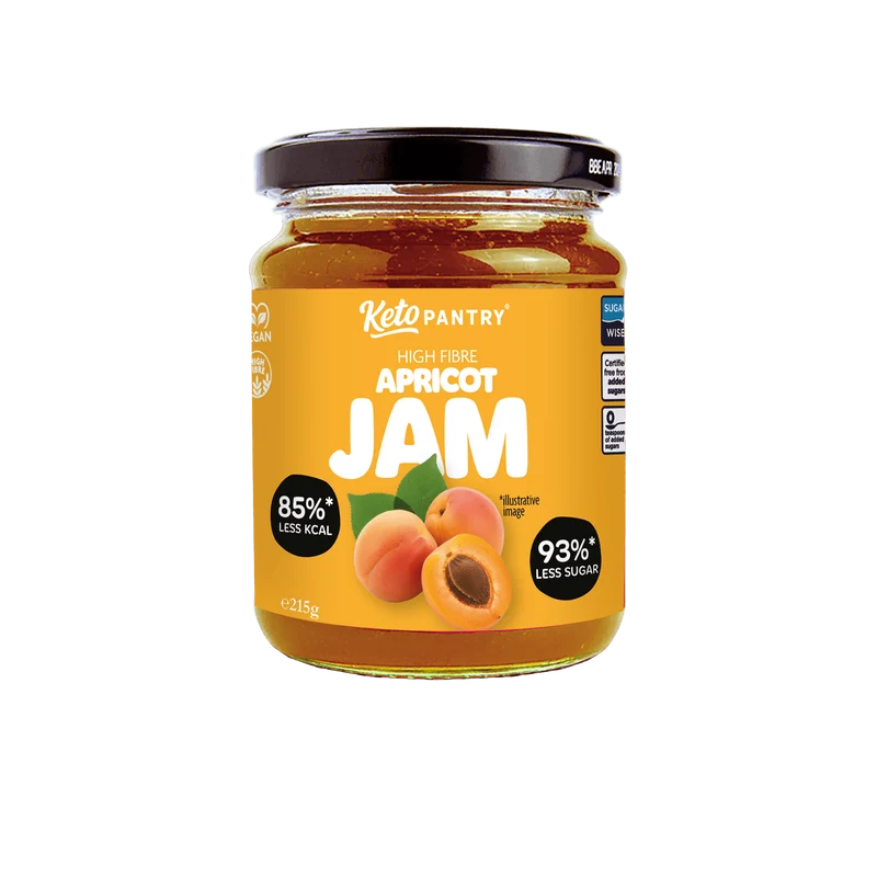 Keto Pantry Aprikosenmarmelade mit reduziertem Zuckergehalt – 215 g