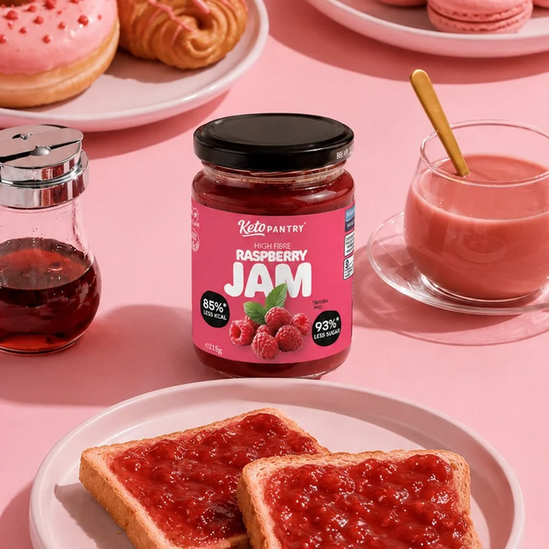 Keto Pantry Hindbærmarmelade med lavt sukkerindhold - 215 g