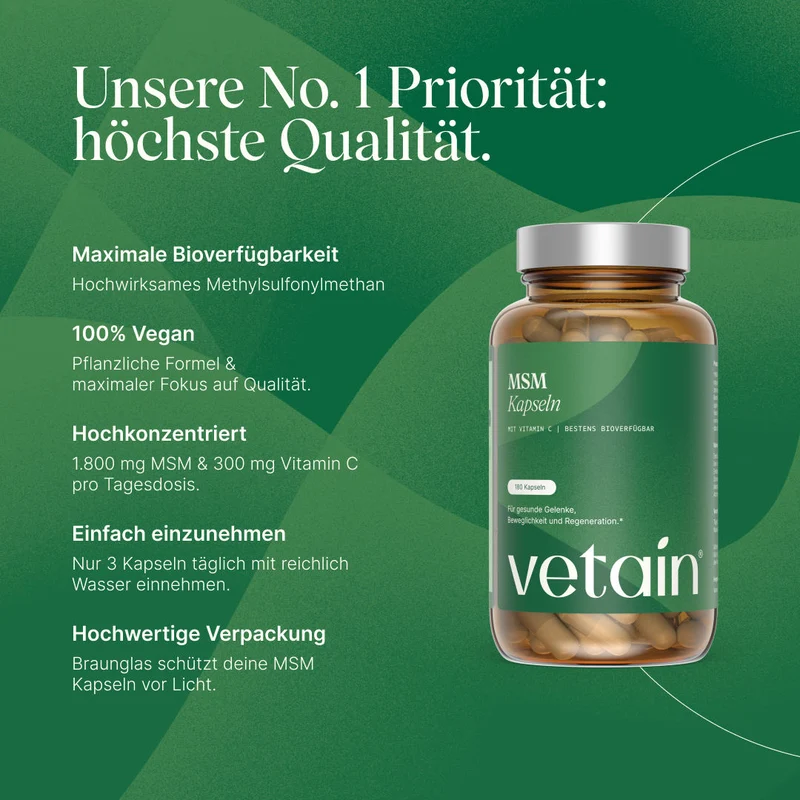MSM – Organischer Schwefel (180 Kapseln)