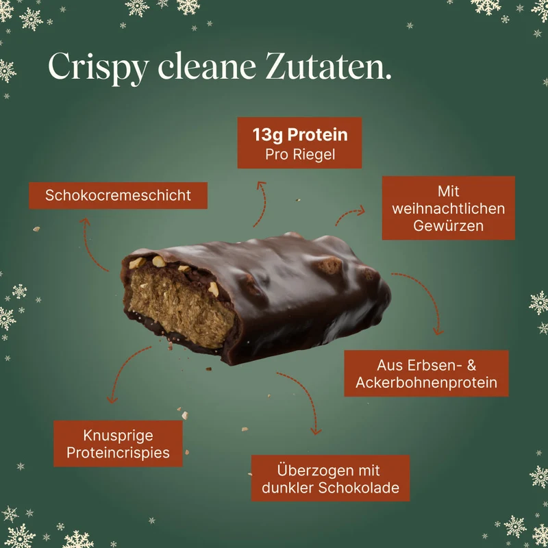 CRISPY veganer Proteinriegel - Lebkuchen (12er Pack)