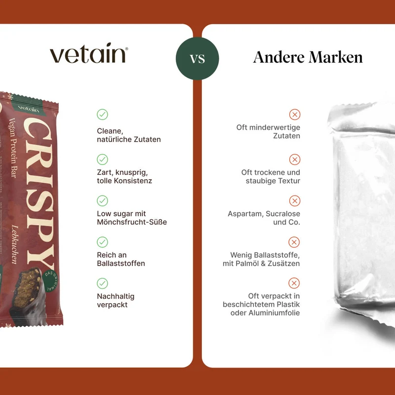 CRISPY veganer Proteinriegel - Lebkuchen (12er Pack)