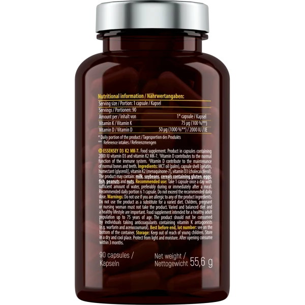 Essensey® VITAMIN D3 + K2 MK-7 (90 Kapseln)