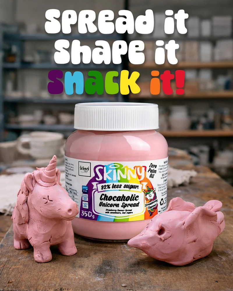 (Udsalg, bedst før, feb. 2024) Unicorn lavsukker chokoladeskinny smørbart - 350 g x 15