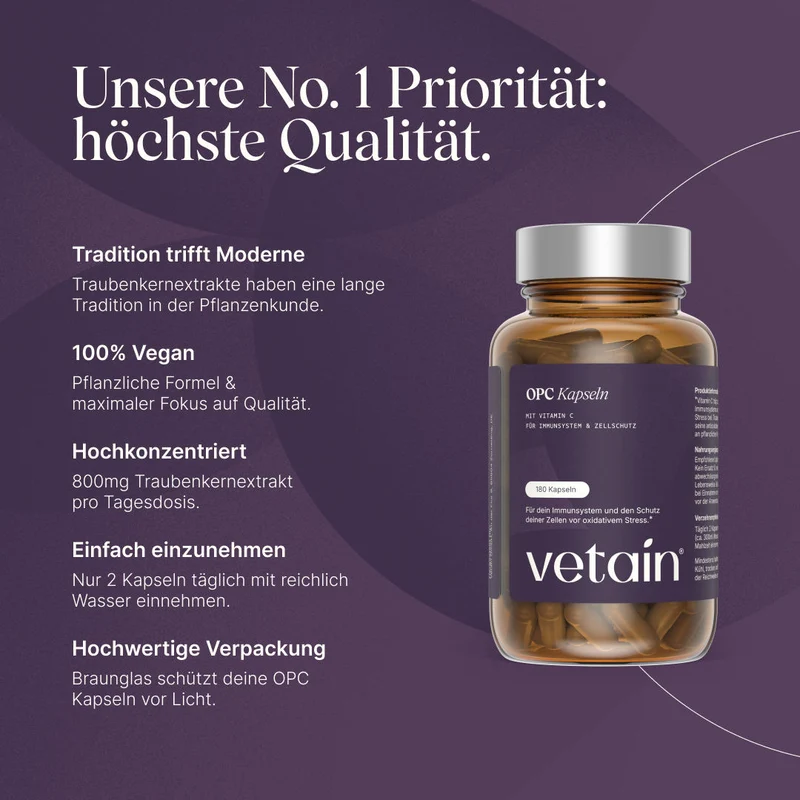 OPC Kapseln - Pflanzliche Antioxidantien für Schutz & Balance (180 Kapseln)