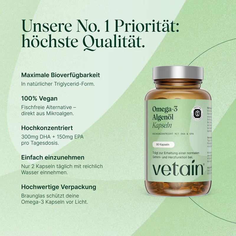 Omega 3 vegan - Algenöl (90 Kapseln)