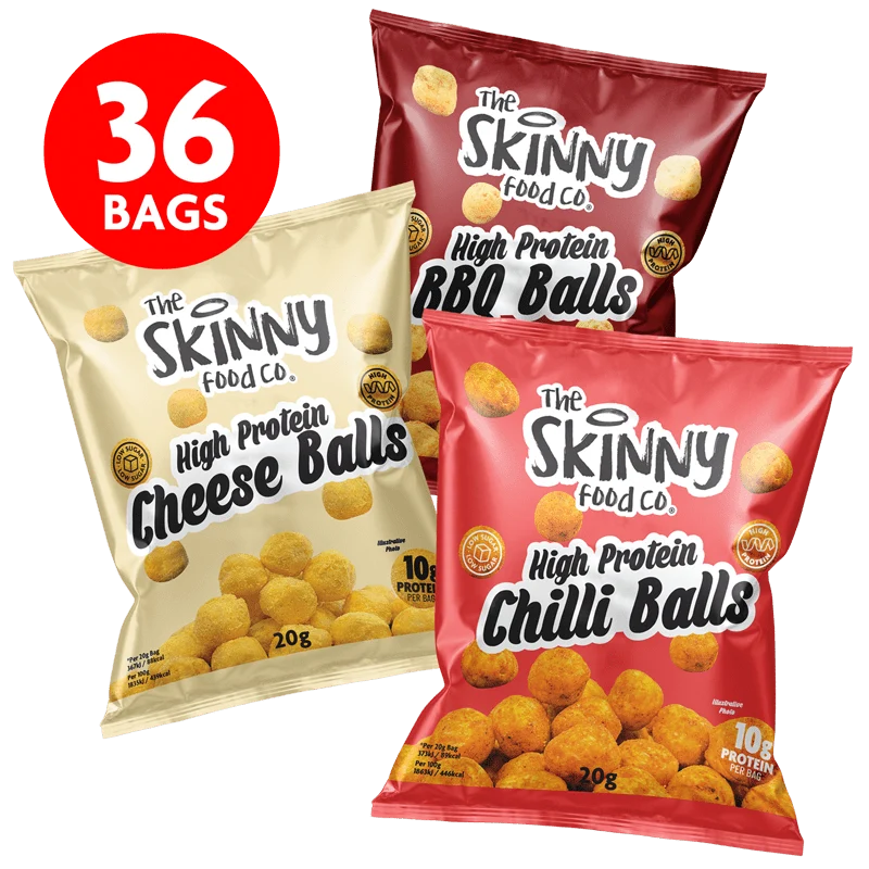 Skinny High Protein Balls 36 x 20 g (alle 3 Geschmacksrichtungen x 12)