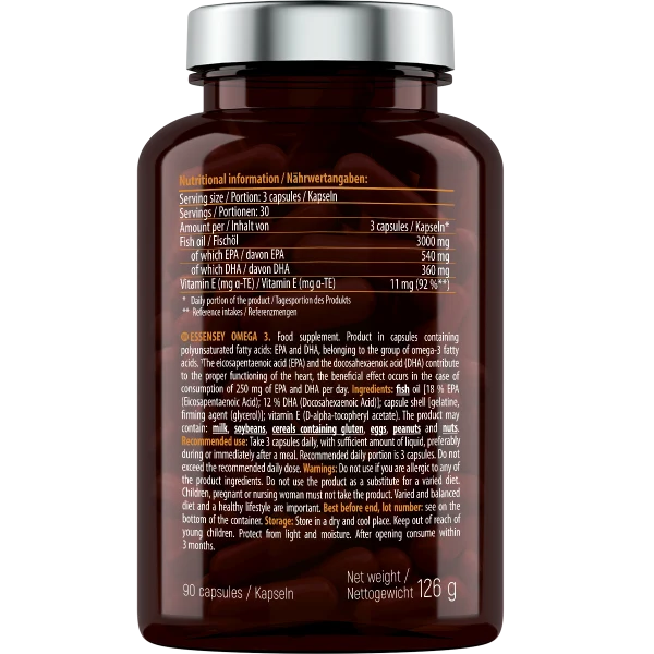 Essensey® OMEGA 3 STRONG (540 EPA /360 DHA) (90 Kapseln)