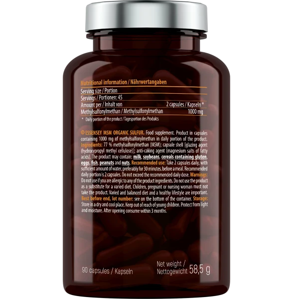 Essensey® MSM ORGANIC SULFUR 1000mg (90 Kapseln)