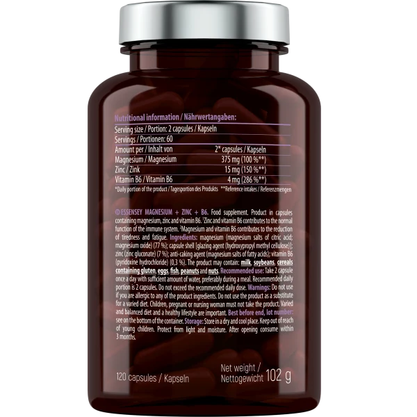 Essensey® MAGNESIUM + ZINC + B6 (120 Kapseln)