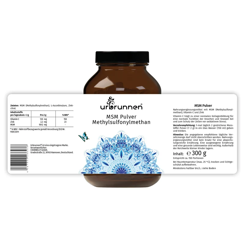 Urbrunnen MSM Pulver, 300 g