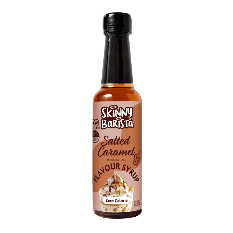 Skinny Barista Saltet Karamelsirup - Kaloriefri, sukkerfri Skinny Kaffesirup - 250 ml