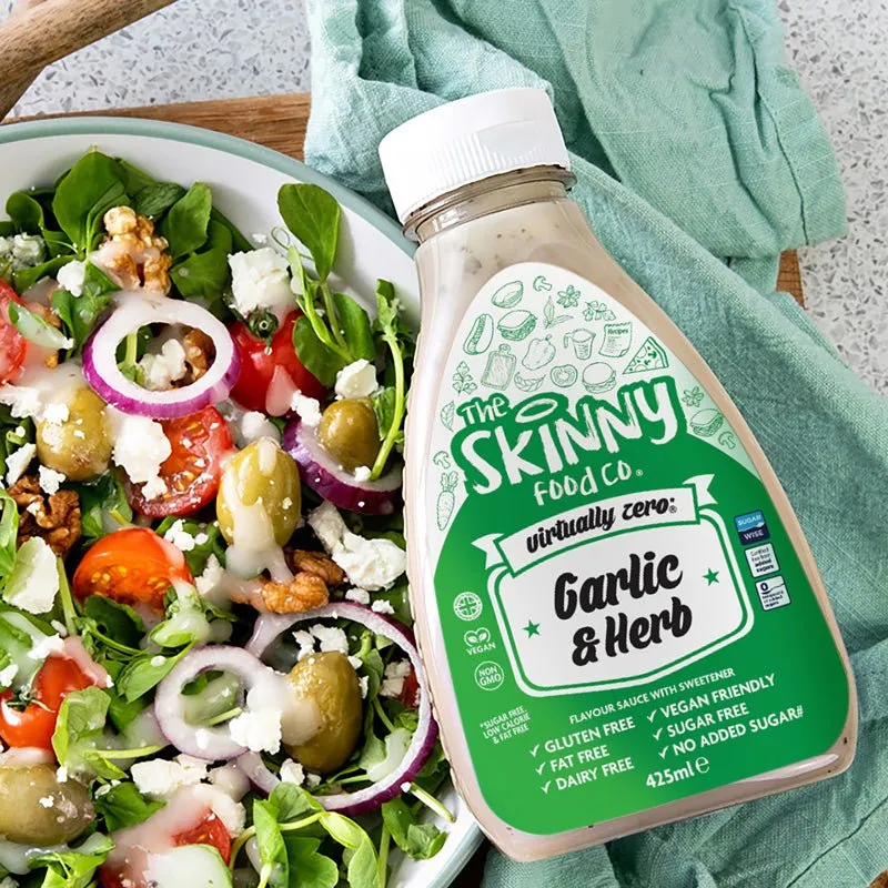 Knoblauch-Kräuter-Sauce – Zuckerfreie, fettarme Sauce – 425 ml
