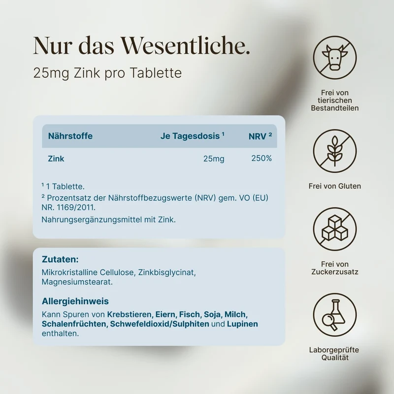 Zinkbisglycinat 25mg hochdosiert (365 Tabletten)