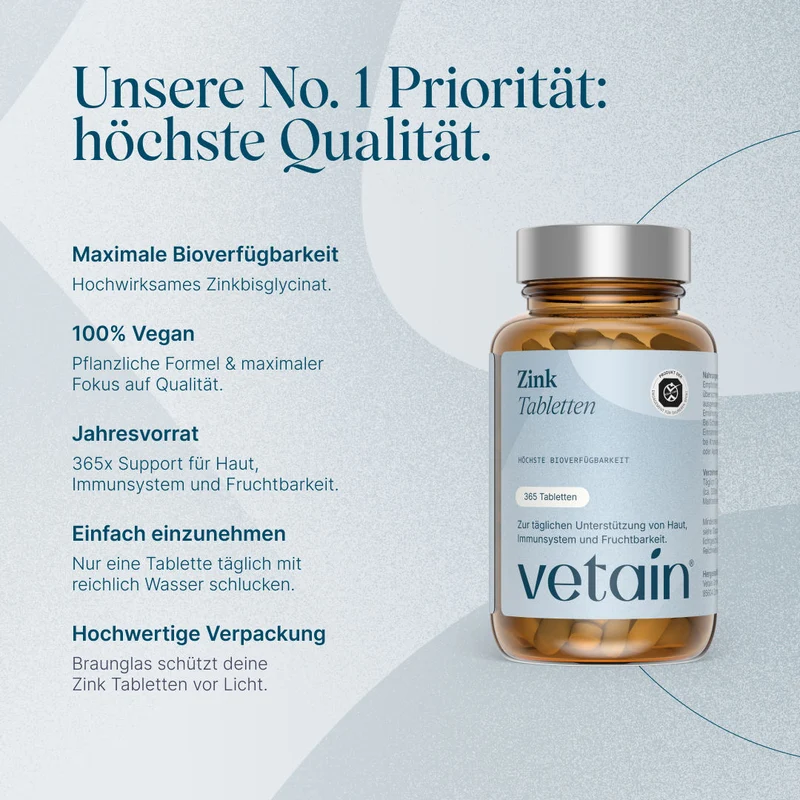 Zinkbisglycinat 25mg hochdosiert (365 Tabletten)
