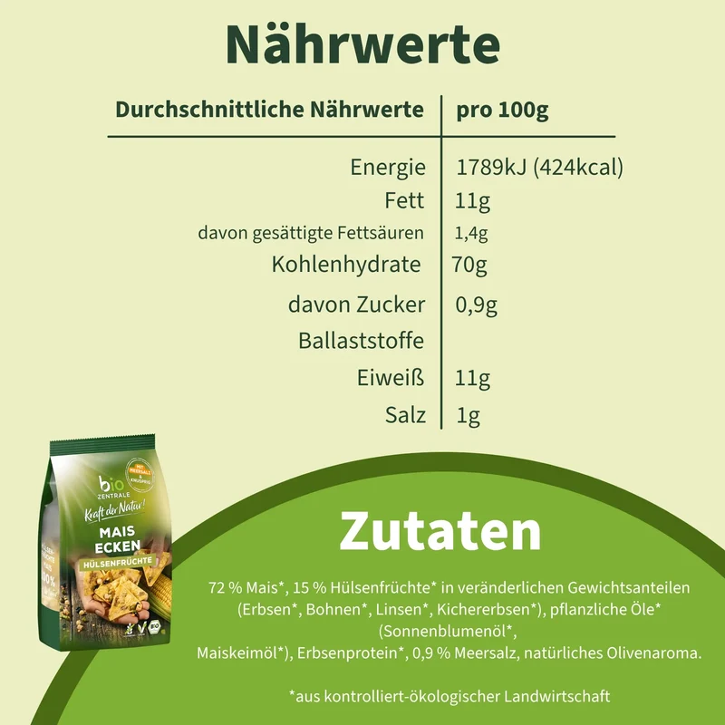 Maisecken Hülsenfrüchte