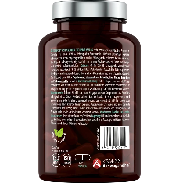Essensey® ASHWAGANDHA EXCLUSIVE KSM-66 (90 Kapseln)