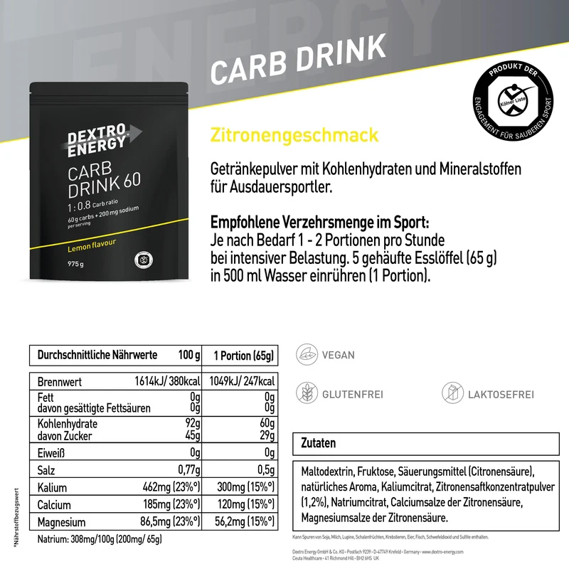 Carb Drink 60 Lemon