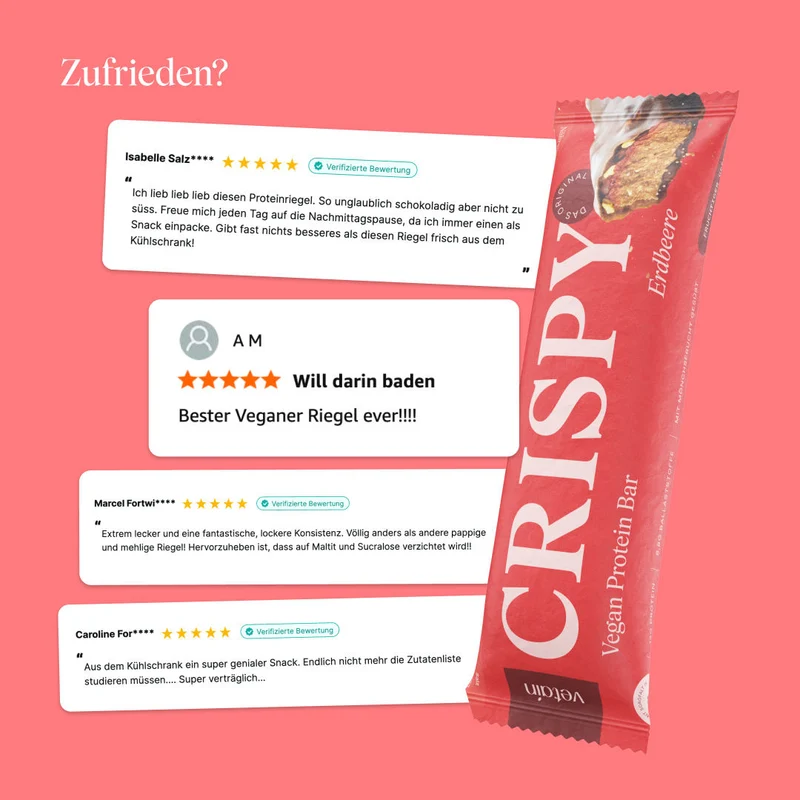 CRISPY veganer Proteinriegel - Erdbeere (12er Pack)