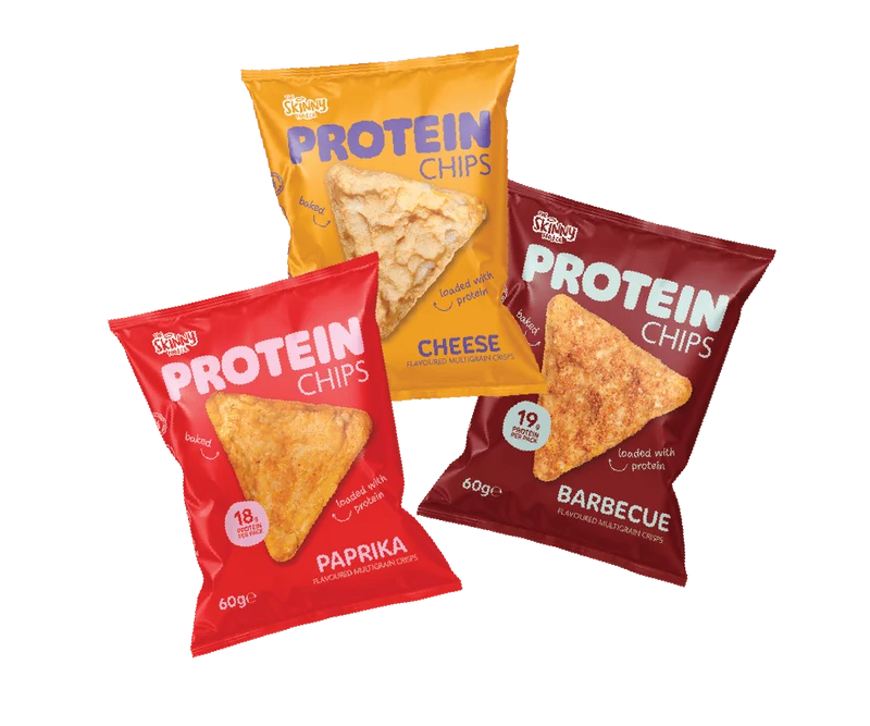 Skinny Protein Chips Grab Bag (3 smagsvarianter) 60g (18-19g protein pr. pakke)