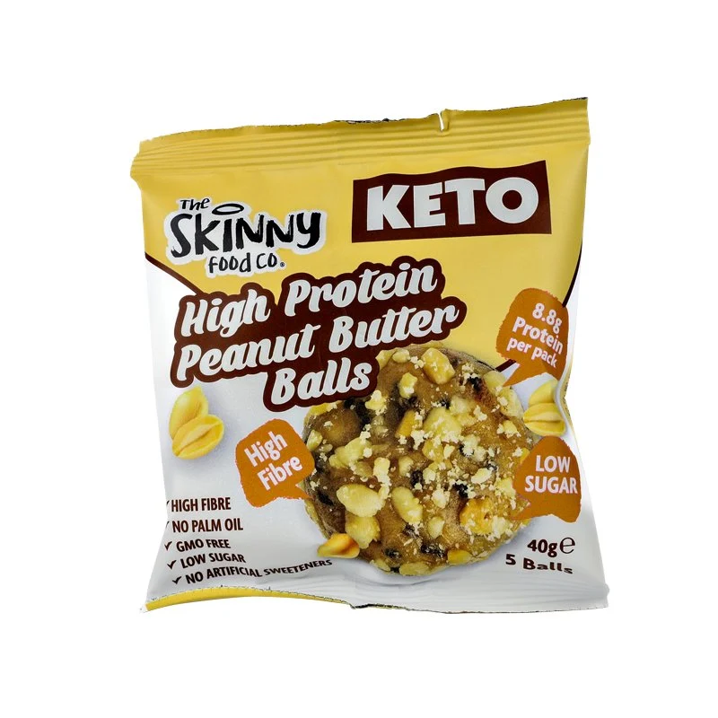 Proteinreiche, dünne KETO-Bällchen (8.8 g Protein pro Portion) – Erdnussbutter