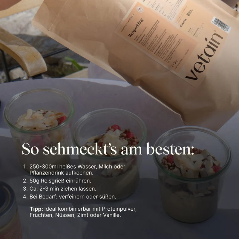 Reispudding - 100 % Extrudiertes Reisgrieß (1kg)
