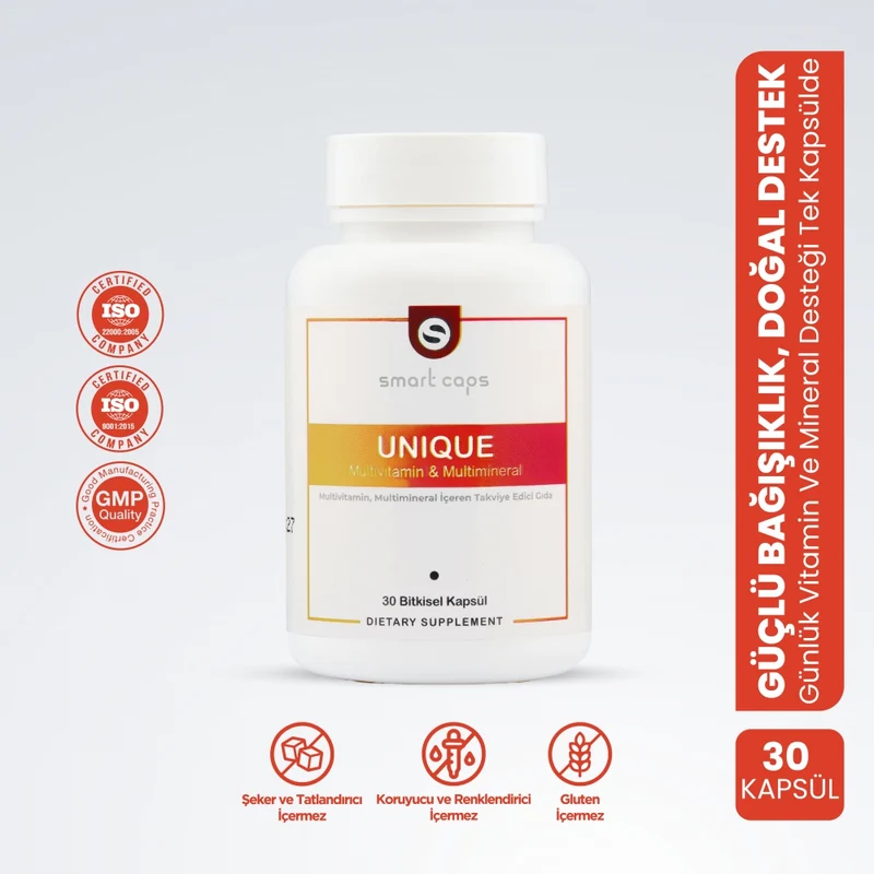Smart Caps Unique - Multivitamine/Multimineraal, Gingseng en Q10 (30 capsules)