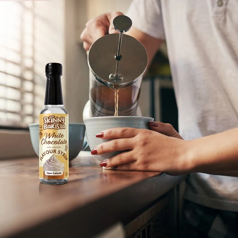 Skinny Barista Sirup mit weißem Schokoladengeschmack – Kalorienfreier, zuckerfreier Skinny-Kaffeesirup – 250 ml – LIMITIERTE EDITION