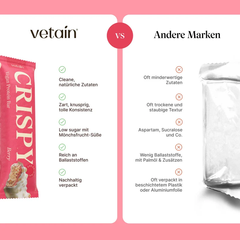 CRISPY veganer Proteinriegel - Berry (12er Pack)