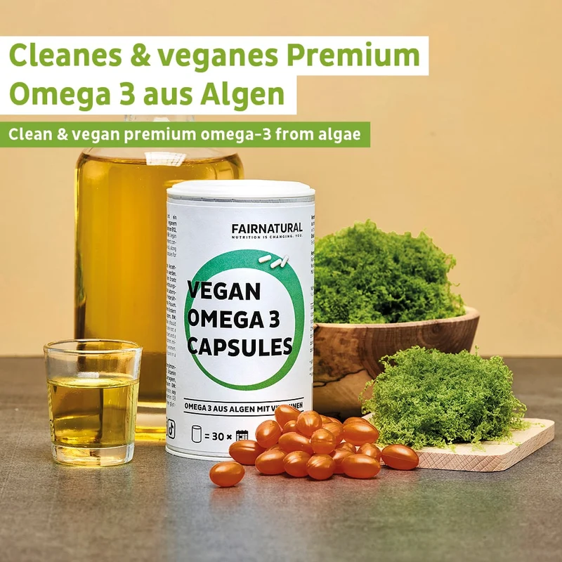 Vegan Omega 3 capsules from algae