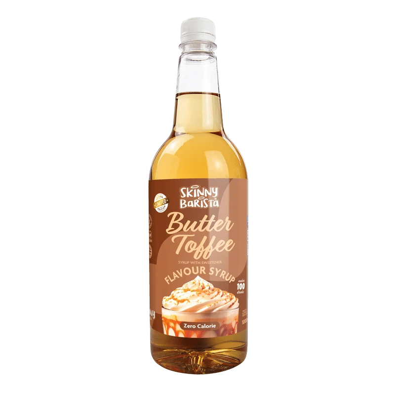 Skinny Barista Butter Toffee Flavor Sirup - Sukkerfri Skinny Coffee Sirup - 1 liter (Limited Edition)