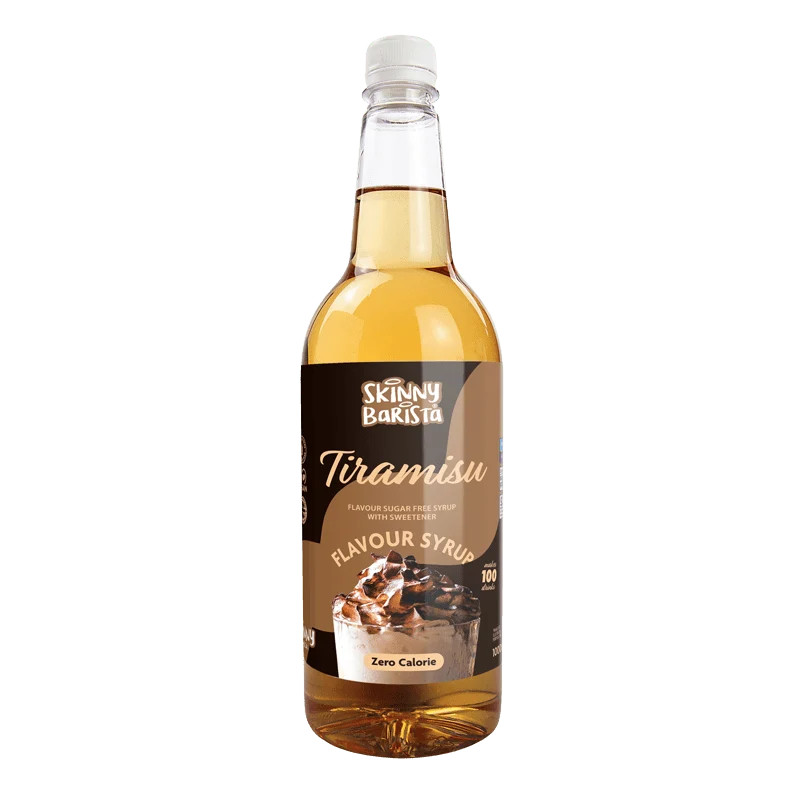 Skinny Barista Tiramisu-Sirup – Kalorienfreier, zuckerfreier Skinny Coffee – 1 Liter (Limitierte Edition)