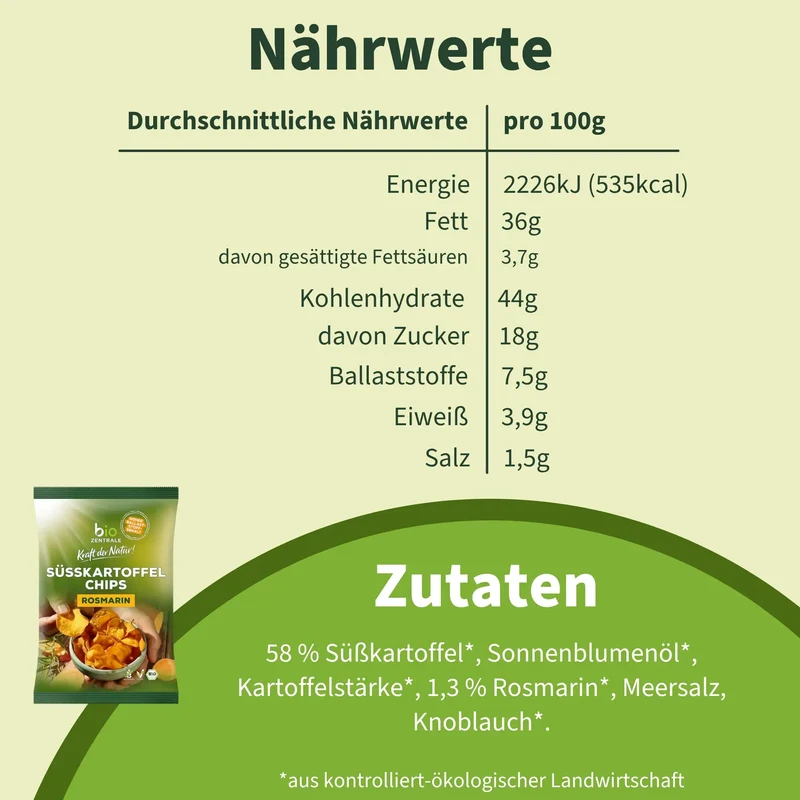 Süsskartoffelchips Rosmarin