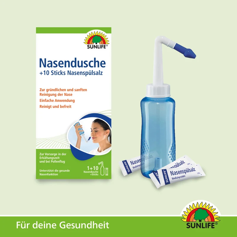 SUNLIFE Nasendusche & Nasenspülsalz (10 Sticks)