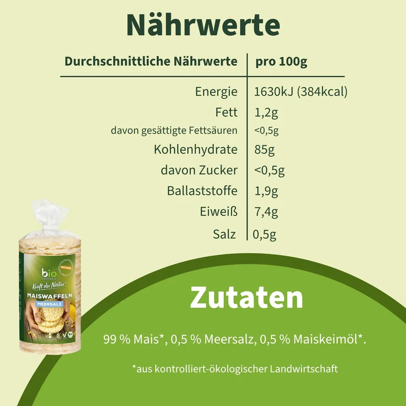 Maiswaffeln Meersalz