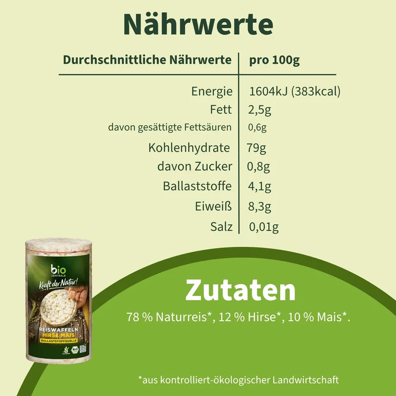 Reiswaffeln Hirse Mais