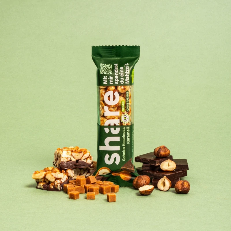 Bio Nussriegel Schoko Haselnuss Karamell