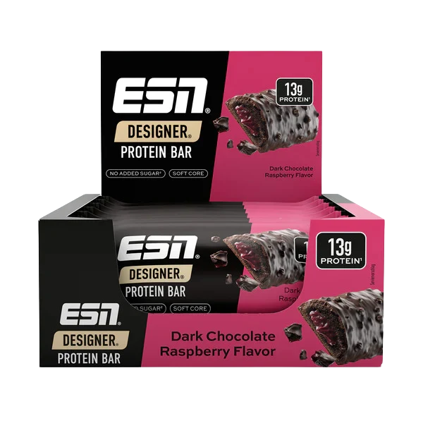 ESN Designer Protein Bar Dark Chocolate Raspberry | 12 x 45g