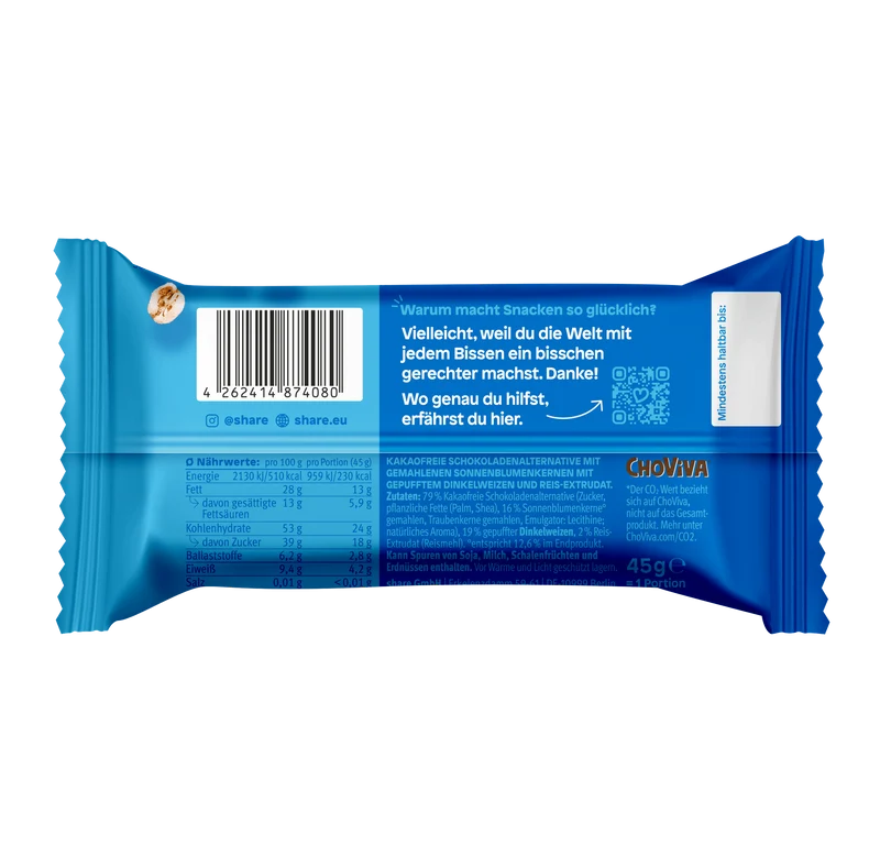 Veganer Dinkel Pops Riegel mit ChoViva