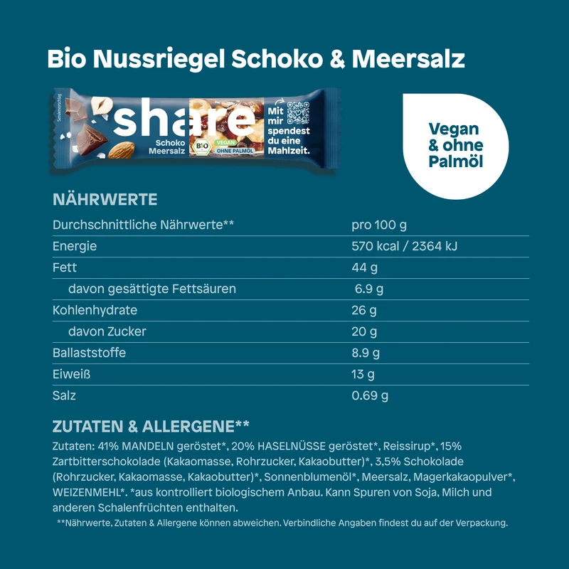 Bio Nussriegel Schoko & Meersalz