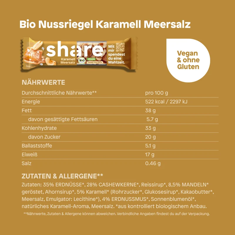 Bio Nussriegel Karamell Meersalz