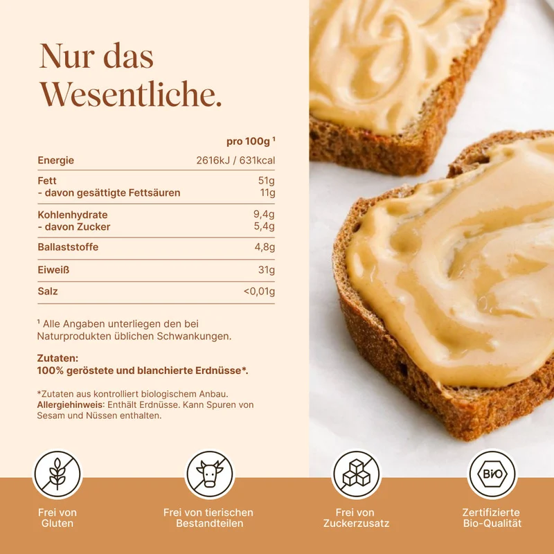 Bio Erdnussmus cremig (500g)