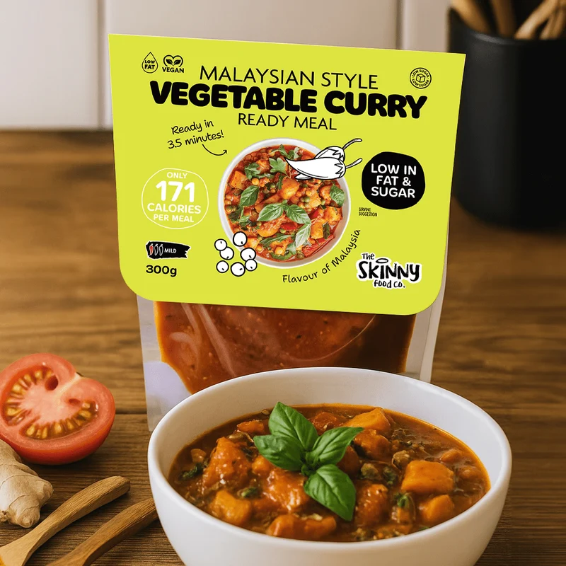 Malaysisches Gemüsecurry mit fettarmer Konsistenz, 171 Kalorien, Fertiggericht - 300 g (auch im 10er-Pack erhältlich)