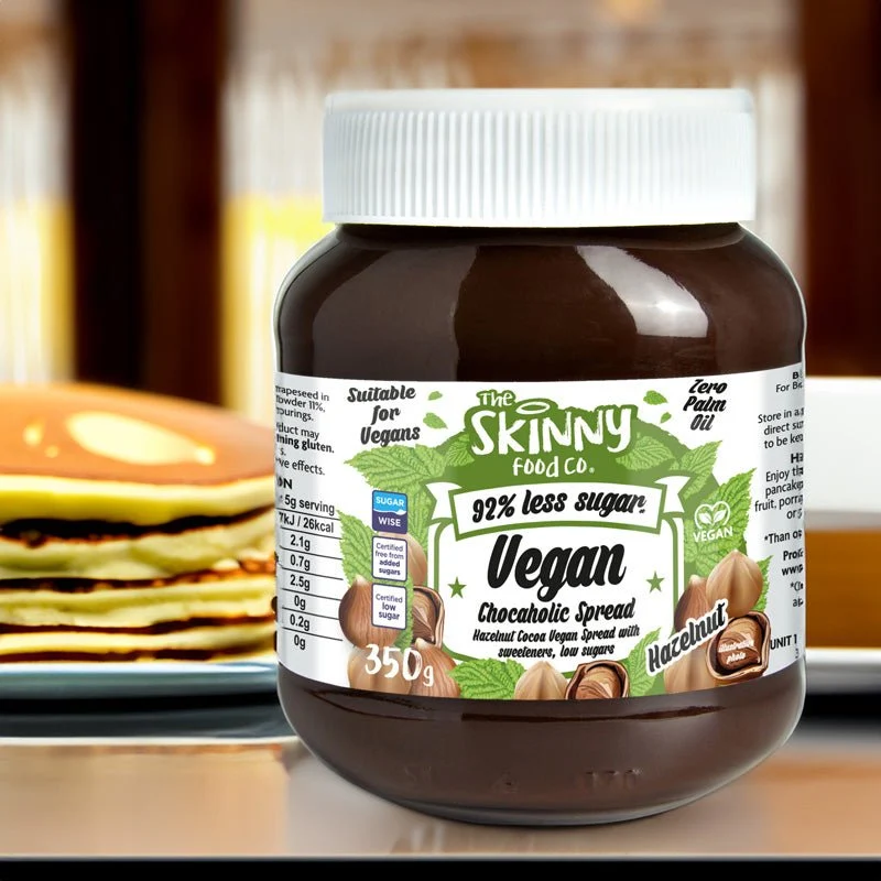 Veganer Schokoladenaufstrich - Haselnuss-Aufstrich mit niedrigem Zuckergehalt - 350 g