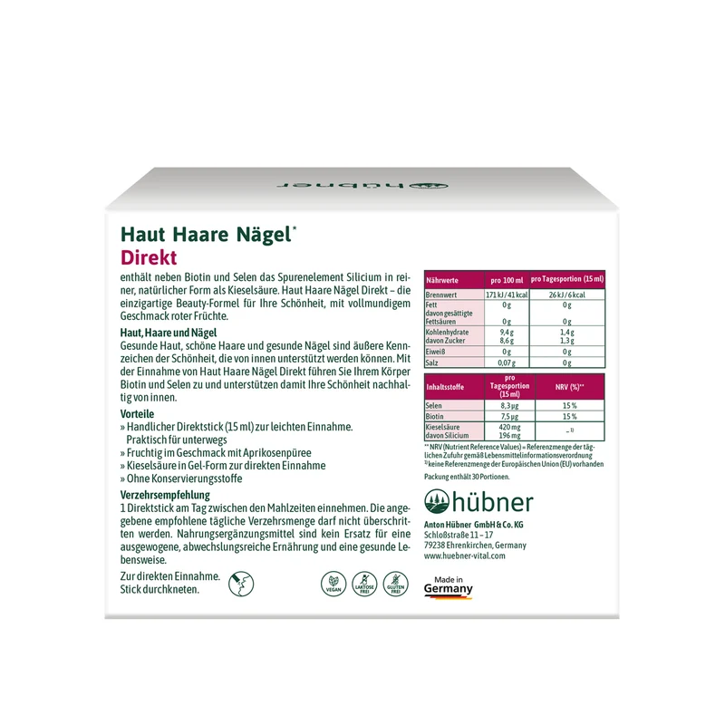 Hübner Haut Haare Nägel Direkt Rotfrucht (30 Stk.)